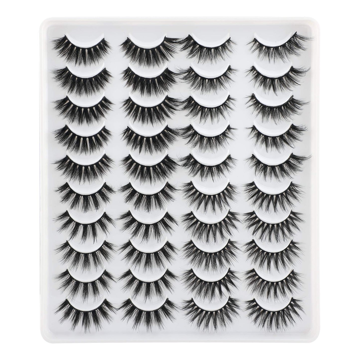 LANFLOWER False Eyelashes 20 Pairs – 4 Styles Fluffy, Long, Dramatic