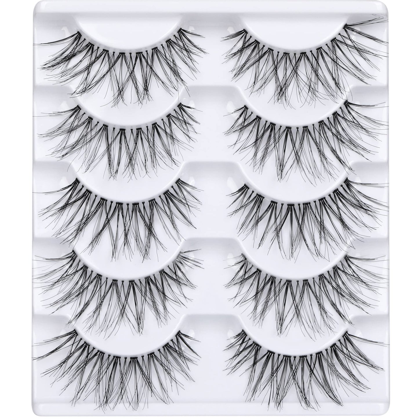 LANFLOWER Glamour False Eyelashes – Handmade, Reusable, 5 Pairs