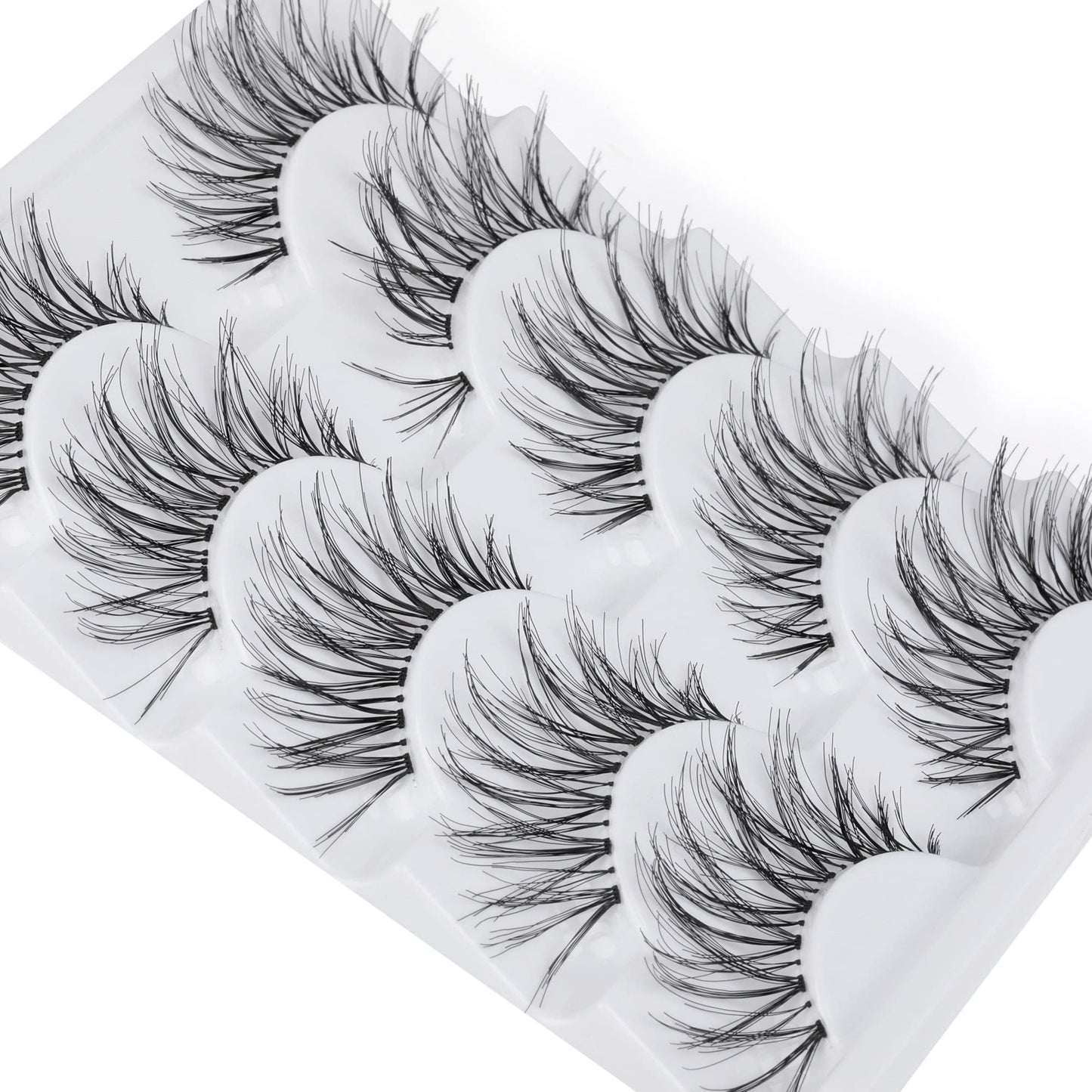 LANFLOWER Glamour False Eyelashes – Handmade, Reusable, 5 Pairs