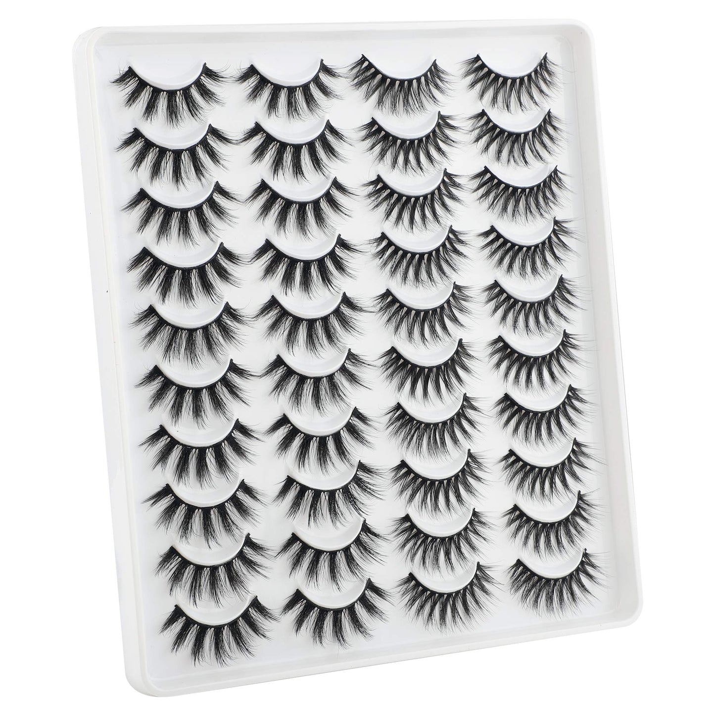 LANFLOWER Natural 3D Faux Mink Lashes Pack – 20 Pairs, 2 Styles, Handmade
