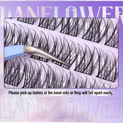 Lanflower Lash Extension Kit | Natural Lash Clusters & Wispy C-Curved Lashes