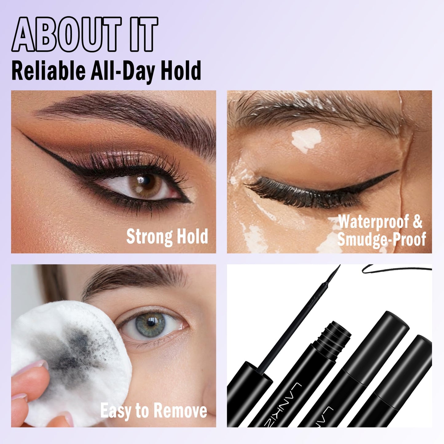 LANKIZ Magnetic Eyelash Glue & Liner – 3-Pack, Waterproof, Quick-Dry, Beginner Friendly
