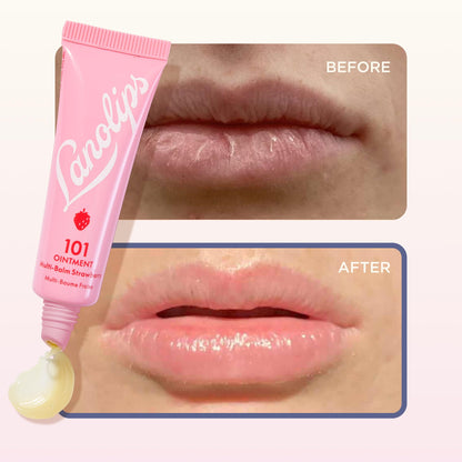 Lanolips 101 Ointment Strawberry Lip Balm 0.52 oz – Hydration for Lips & More