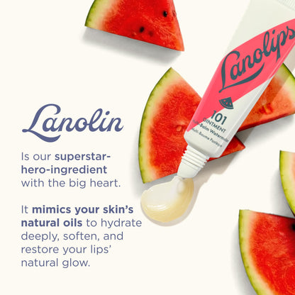 Lanolips 101 Ointment Watermelon Lip Balm – Hydrating Lanolin Ointment, 0.52 oz