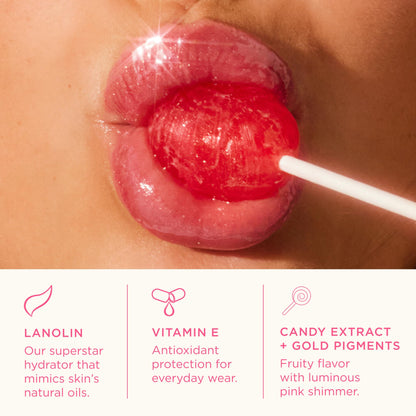 Lanolips Glossybalm Candy Bauble – Ultra Hydrating Tinted Lip Gloss with Lanolin & Vitamin E