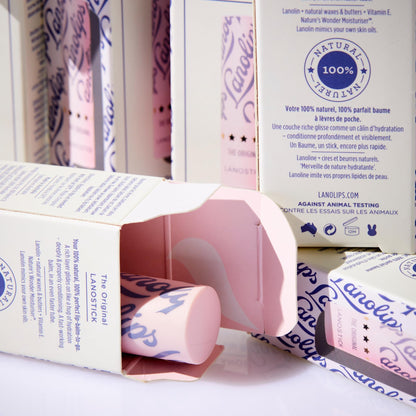 Lanolips Lanostick Lip Balm – Deep Hydration with Lanolin, Castor & Jojoba Oils (3.3g)