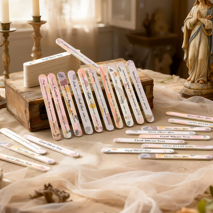 Lanties 60-Pack Christian Nail Files – Boho Bible Verse Emery Boards