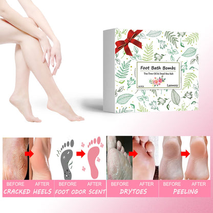 Lanwexy 32-Pack Bath Bombs for Foot Soak | Organic Handmade with Tea Tree Oil