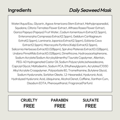 LAPCOS Seaweed Sheet Mask – Deep Hydration & Purification with Hyaluronic Acid (5-Pack)