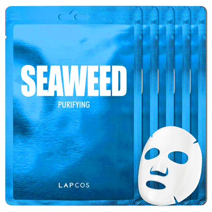 LAPCOS Seaweed Sheet Mask – Deep Hydration & Purification with Hyaluronic Acid (5-Pack)