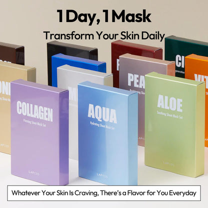 LAPCOS Seaweed Sheet Mask – Deep Hydration & Purification with Hyaluronic Acid (5-Pack)