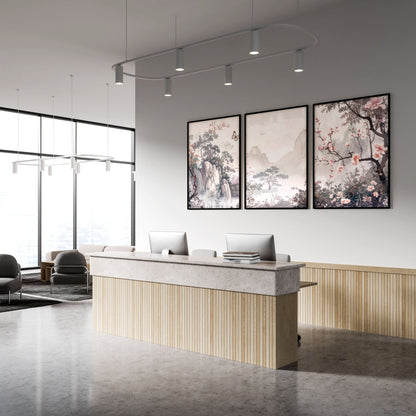 Large Artwork For Walls | Set of 3 Chinoiserie Wall art Prints
