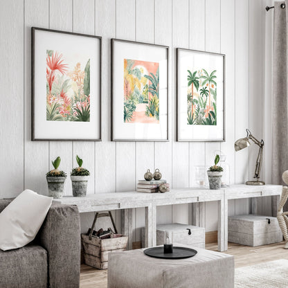 Large Canvas Wall Art For Living Room | Set of 3 Beach Decor Wall art Prints