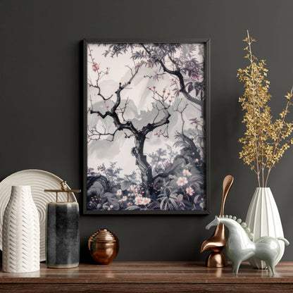 Large Contemporary Wall Art | Set of 3 Chinoiserie Wall art Prints