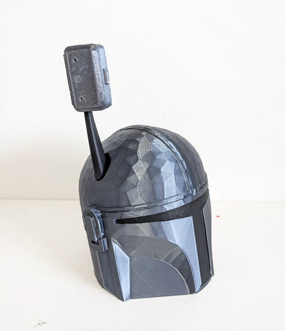 Large Mandalorian Helmet toothbrush holder. Star wars collectable pen holder
