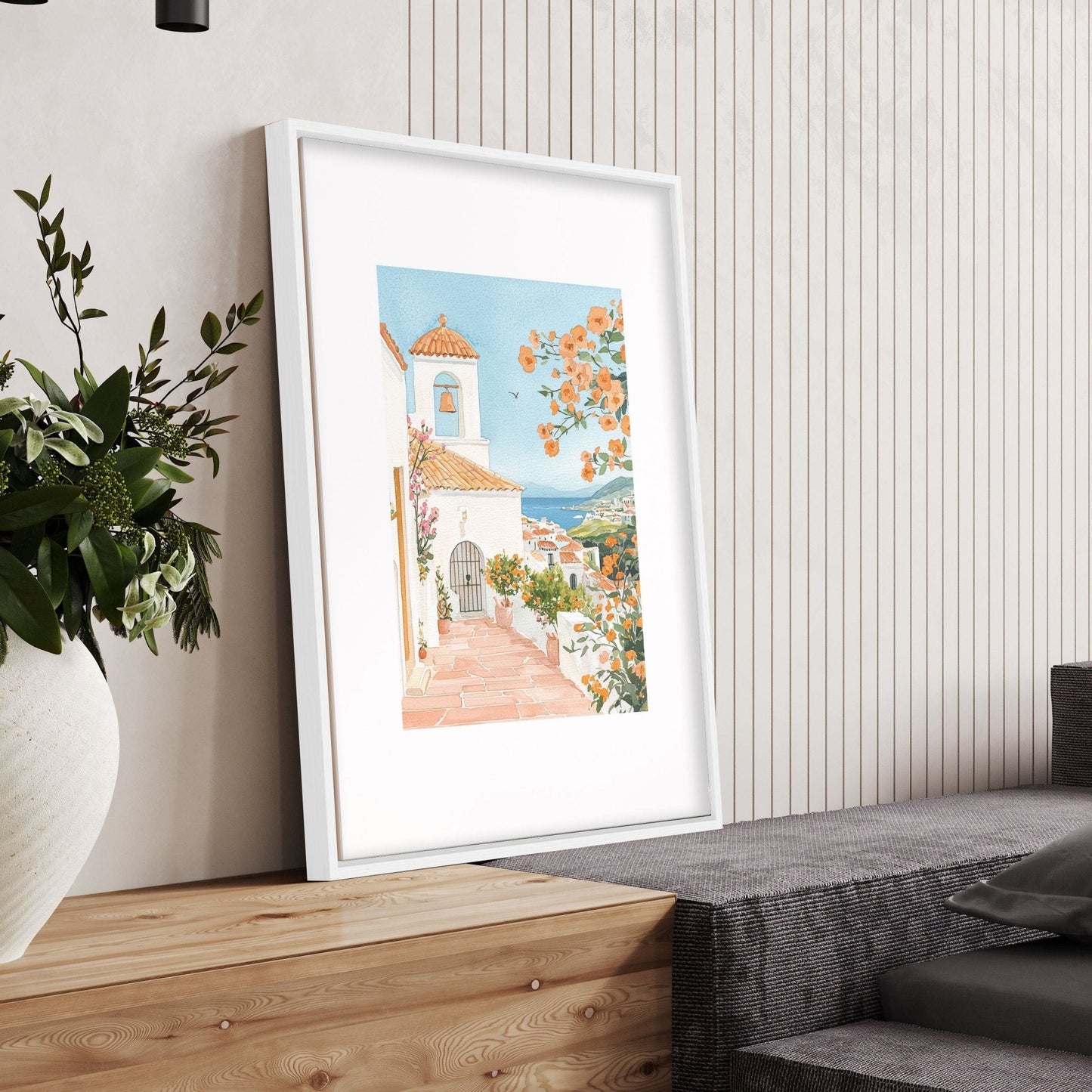 Large Modern Pictures For Living Room | Set of 3 Beach Decor Wall art Prints