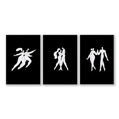 Large Paintings For Living Room | Set of 3 Boho Women Wall art Prints