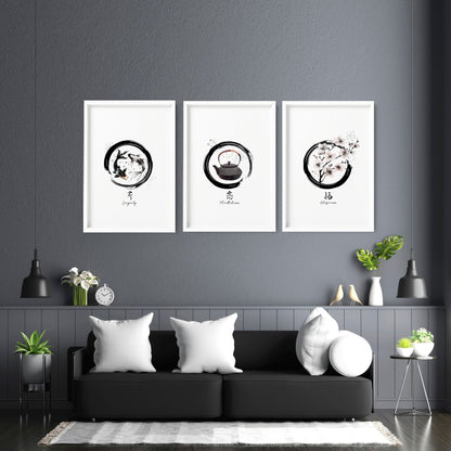 Pictures for Living Room Wall | Set of 3 Prints