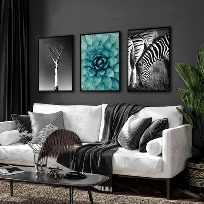 Large Picture Living Room | Set of 3 African Wildlife Wall art Prints