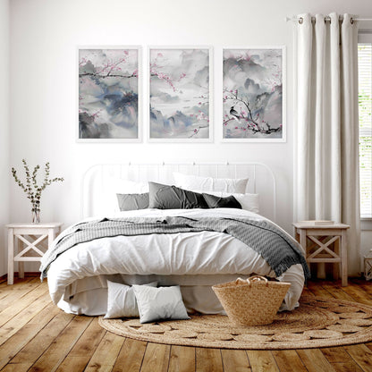 Large Print For Wall | Set of 3 Chinoiserie Wall art Prints