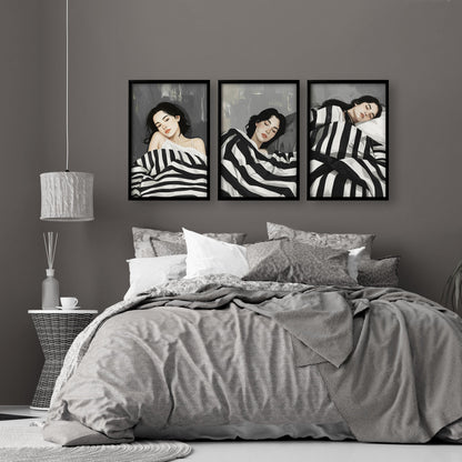 Large Wall Art Bedroom | Set of 3 Bohemian Wall art Prints