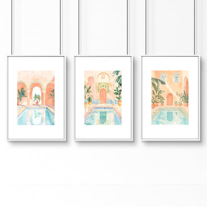 Large Wall Art Framed | Set of 3 Beach Decor Wall art Prints