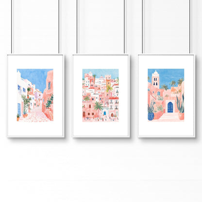 Large Wall Framed Art | Set of 3 Beach Decor Wall art Prints