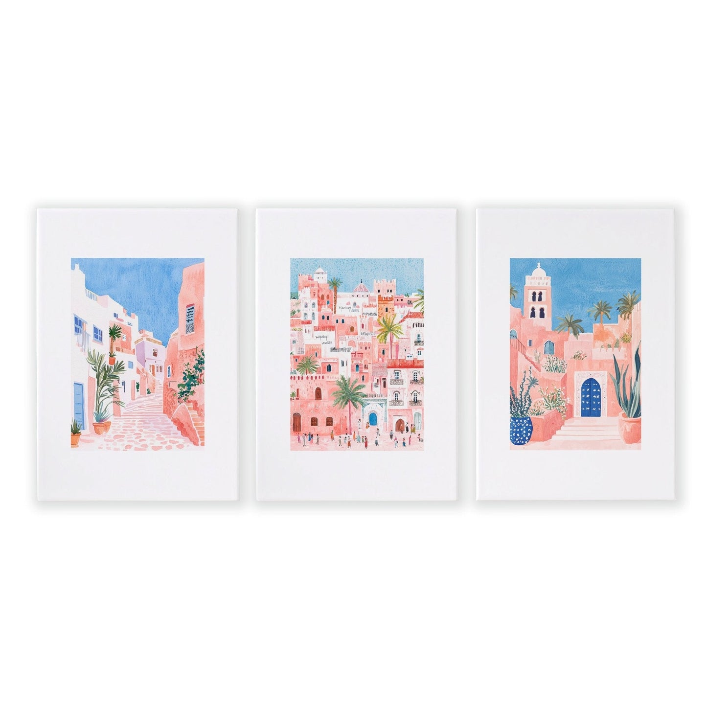 Large Wall Framed Art | Set of 3 Beach Decor Wall art Prints