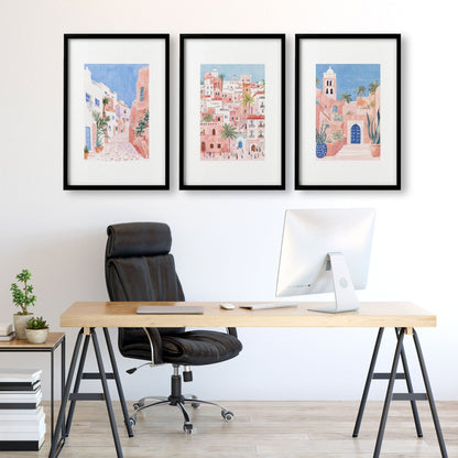 Large Wall Framed Art | Set of 3 Beach Decor Wall art Prints