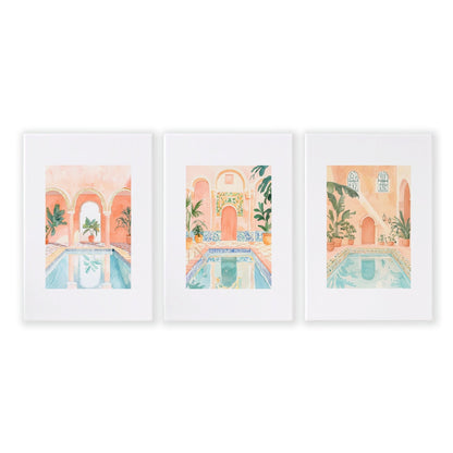 Large Wall Pictures For Living Room | Set of 3 Beach Decor Wall art Prints