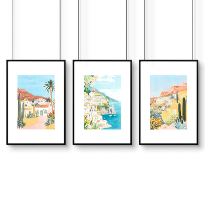 Large Wall Pictures | Set of 3 Beach Decor Wall art Prints