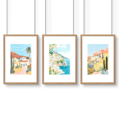 Large Wall Pictures | Set of 3 Beach Decor Wall art Prints