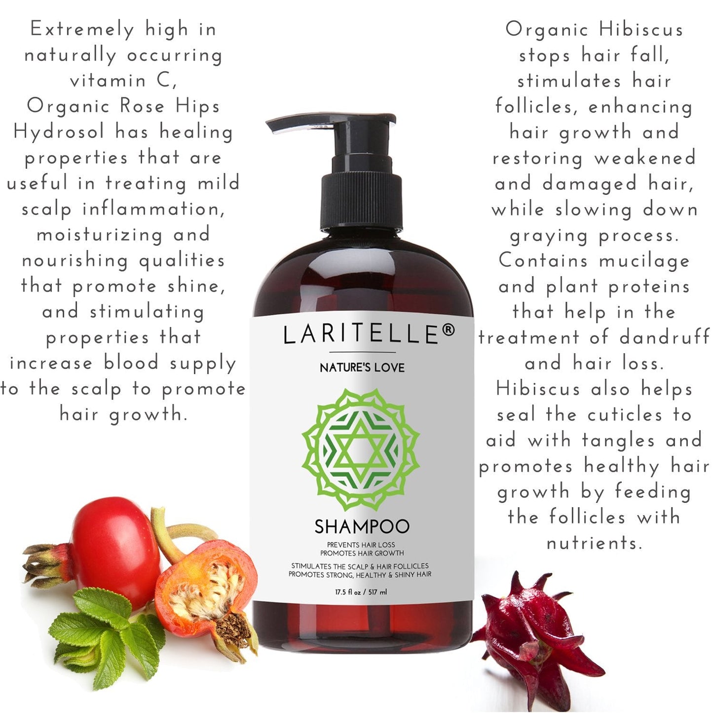 Laritelle Organic Shampoo & Conditioner – Hair Growth Support, No SLS, Gluten, Parabens