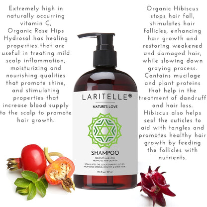 Laritelle Organic Shampoo & Conditioner – Hair Growth Support, No SLS, Gluten, Parabens
