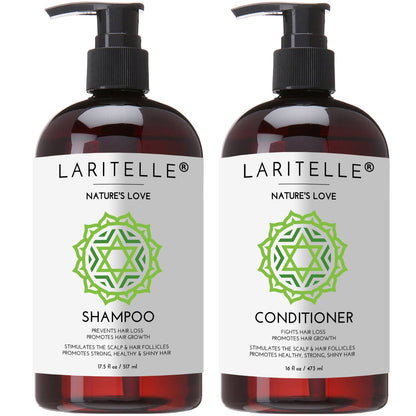 Laritelle Organic Shampoo & Conditioner – Hair Growth Support, No SLS, Gluten, Parabens