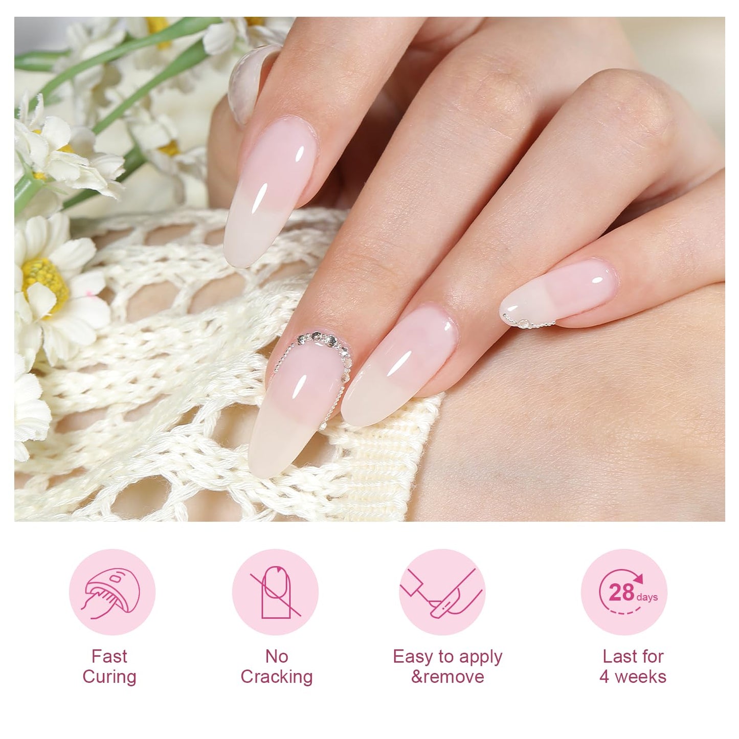 Larvall Beautpal Milky White Jelly Nude Gel Nail Polish Set – 10 Sheer Colors (7ml) for Natural-Look Manicures
