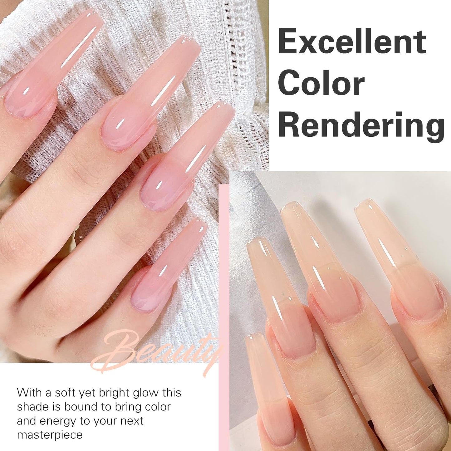Larvall Beautpal Nude Gel Polish Set – 6-Piece Milky Nude Jelly Gel Kit (8ml)