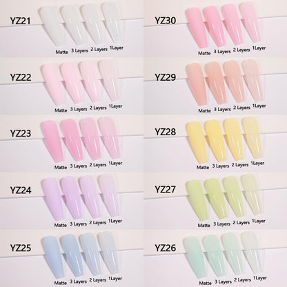 Larvall Beautpal Pastel Jelly Gel Nail Polish Set – 10x 7ml Milky White, Pink, Green, Blue, Yellow, Orange