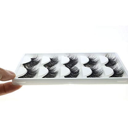 LASGOOS 3D Mink False Eyelashes – Luxurious Natural Messy Volume, Long & Fluffy (5 Pairs)