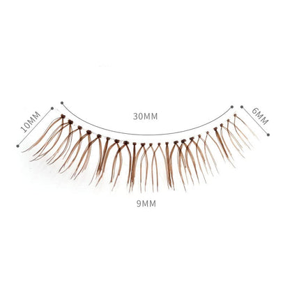 LASGOOS Brown Natural False Eyelashes – Lightweight Short Volume, Clear Band, Cruelty-Free, Reusable (5 Pairs)
