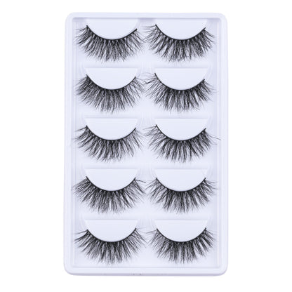 LASGOOS Luxurious 100% Mink Lashes 3D Eyelashes 12-16mm – Handmade, Cruelty-Free, 5 Pairs (A12)