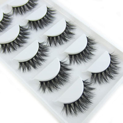 LASGOOS 3D Mink Lashes A14 – 100% Siberian Mink, Cruelty-Free, Reusable, 5 Pairs