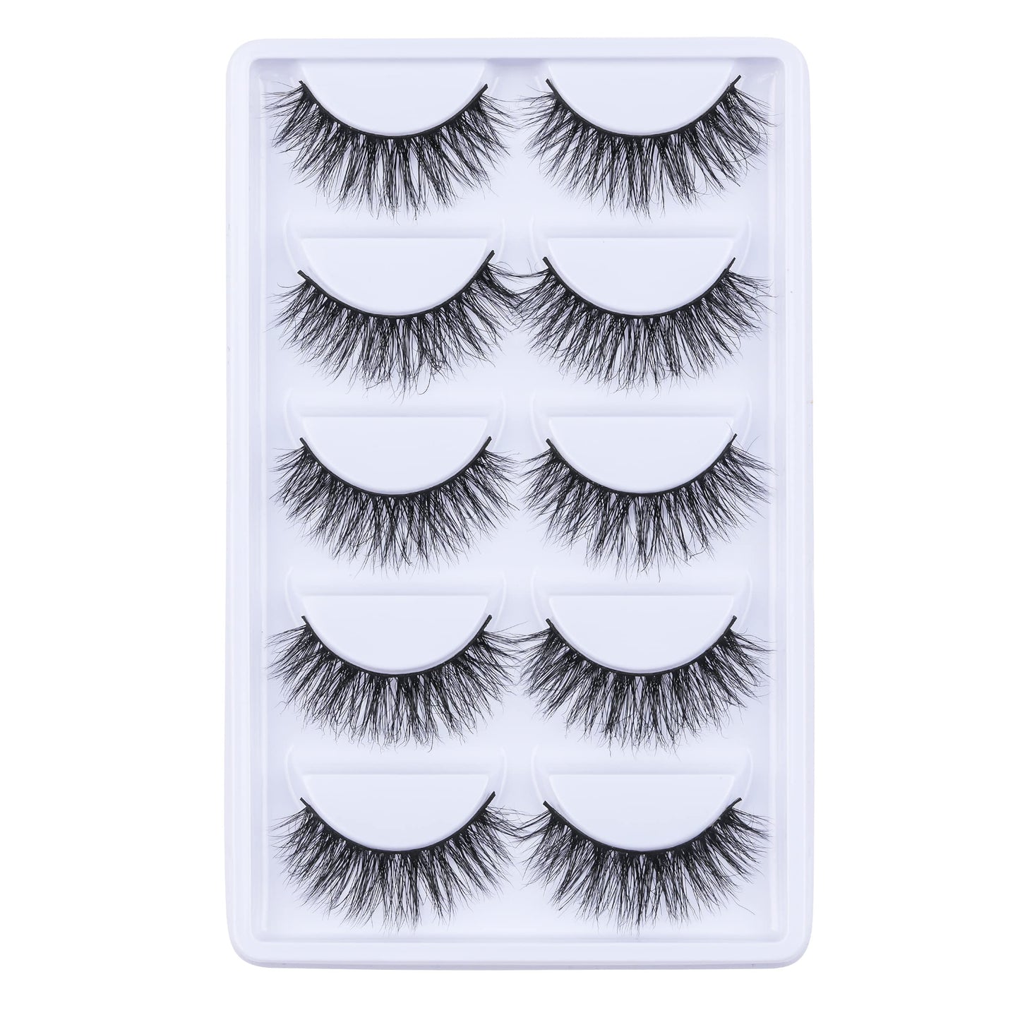 LASGOOS Luxurious Siberian Mink 3D False Eyelashes A10 – Natural Look, Lightweight & Reusable (5 Pairs)
