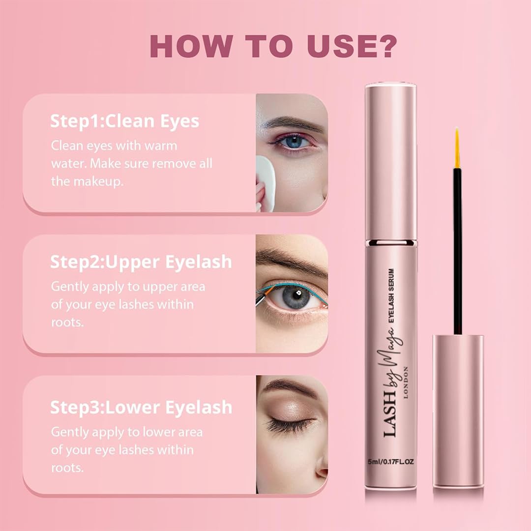 LASH by Maya Serum | Official LASH by Maya LONDON – Eyelash Growth Serum, Cruelty Free, Made in USA (5ml)