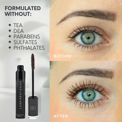 Lash Next Door Espresso Brown Mascara – Volumizing & Lengthening, No Clumps, Smudge-Proof by Brooklyn & Bailey
