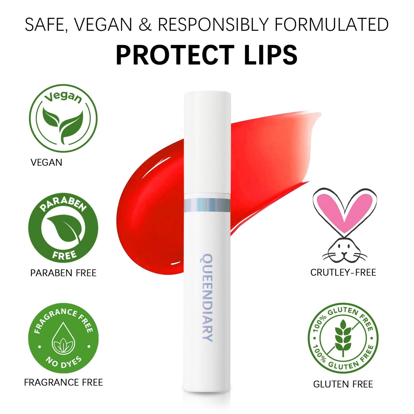 Lashcharm Lip Stain Peel Off - Long-Lasting Waterproof Matte Tint (Glamorous Stain)