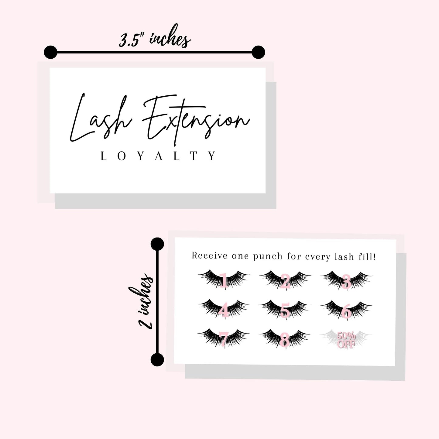 Lashicorn Lash Extension Loyalty Punch Cards – 50 Pack, 2x3.5 in