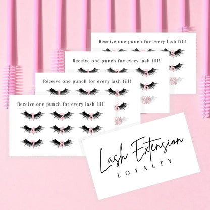 Lashicorn Lash Extension Loyalty Punch Cards – 50 Pack, 2x3.5 in