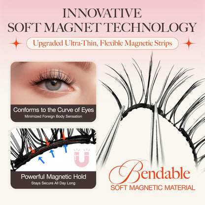 LASHVIEW Upgrade Magnetic Eyelashes with Applicator – Reusable, Glue-Free