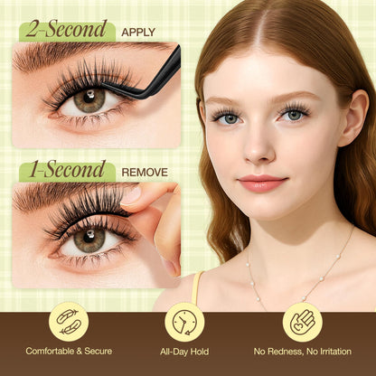 LASHVIEW Self Adhesive Eyelashes – Natural Look, No Glue Needed | 5 Pairs CV010